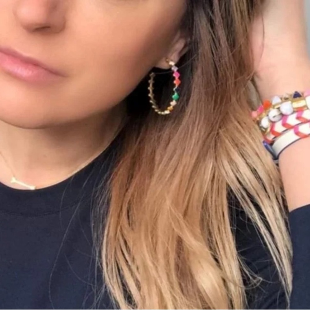 Stella & Dot | Happy ColourPOP Enamel Hoop Earrings Retired - Picture 6 of 6